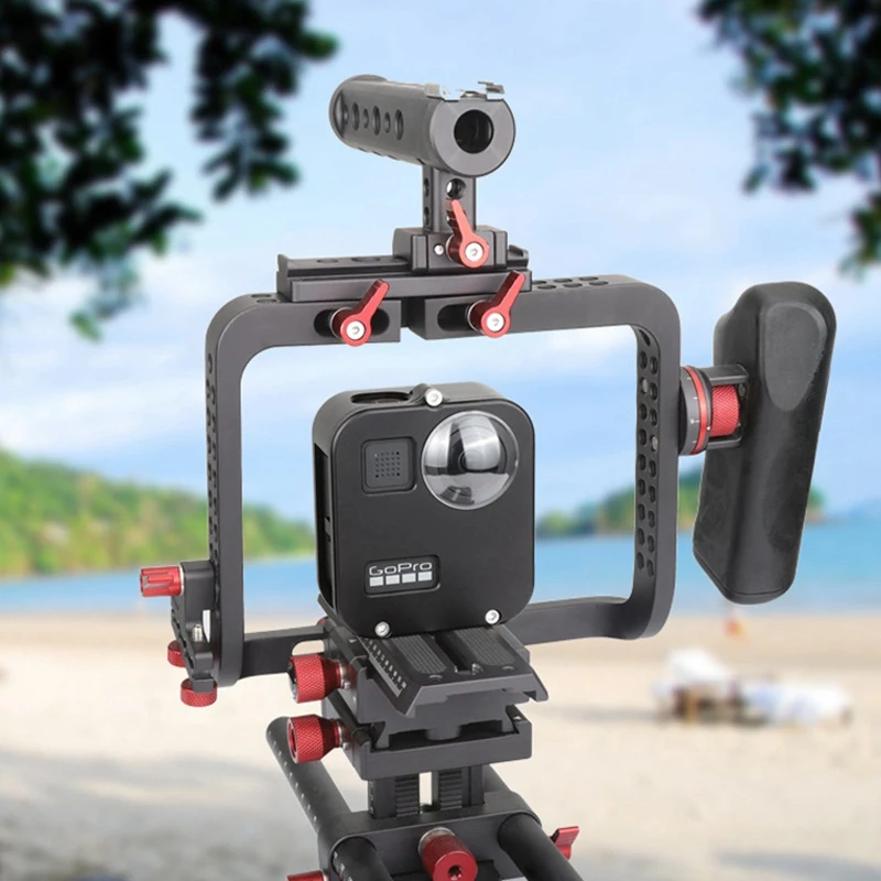 Top Aluminum Protective Cover Case with Len Cap Protector for GoPro Max Camera/Fusion 2 | Электроника