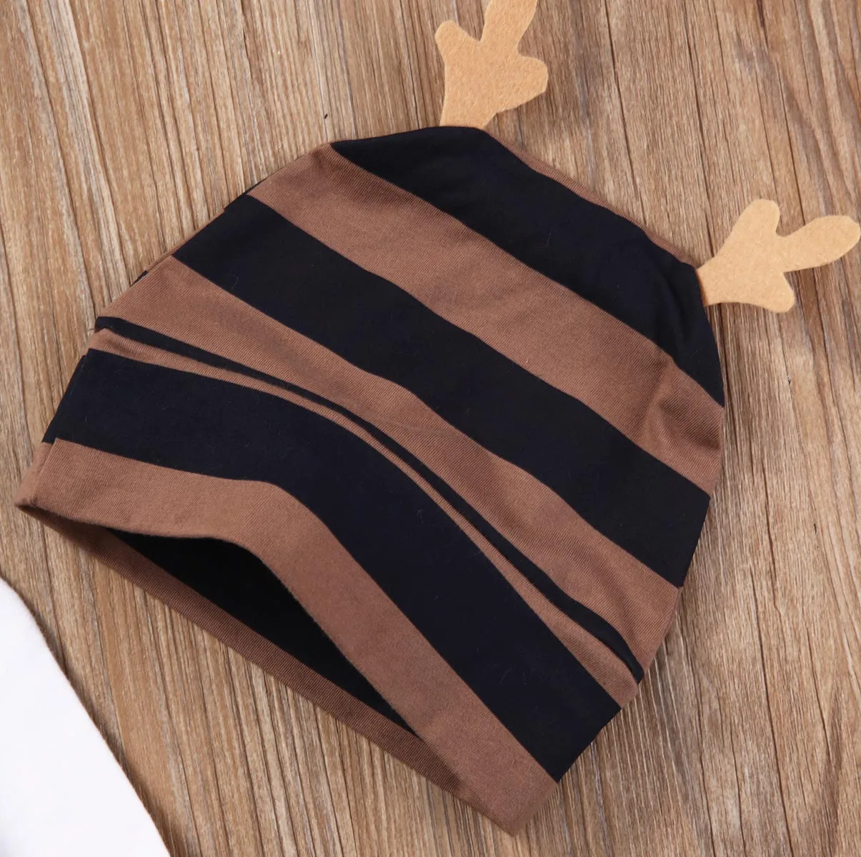 3PCS Set Newborn Baby Girl Boy long sleeve o-neck ox cow head Romper +striped Pants +Hat Outfits Clothes 0-18M | Детская одежда и