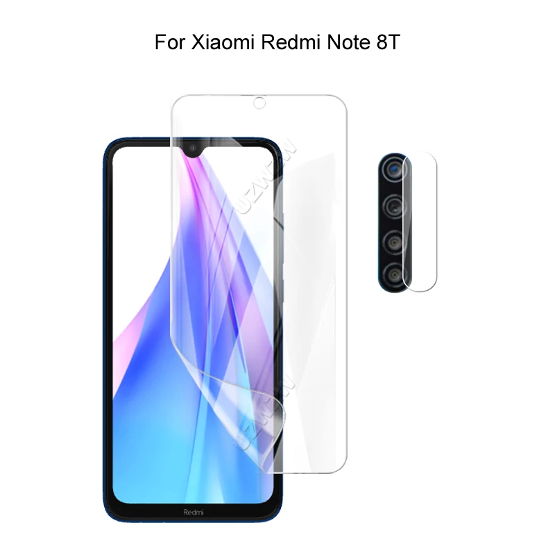 

Для Xiaomi Redmi Note 8T защита для камеры и защита экрана HD Гидрогелевая пленка мягкое 3D полное покрытие изогнутая защита