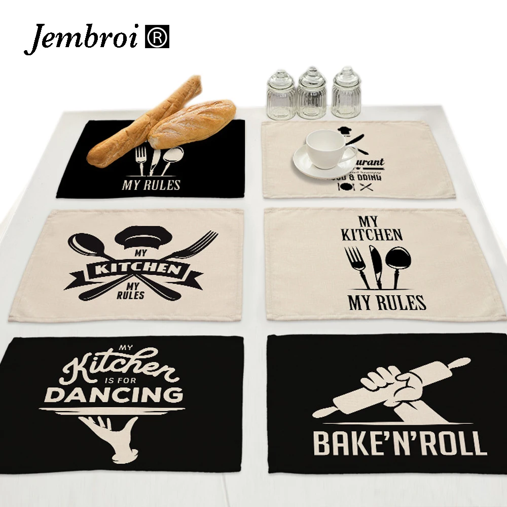 

Black and White Series Digital Printing Kitchen Placemats for Table Mat Cloth Art Tablecloth Dining Tableware Drink Coasters