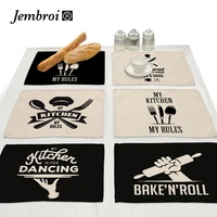 black and white series digital printing kitchen placemats for table mat cloth art tablecloth dining tableware drink coasters