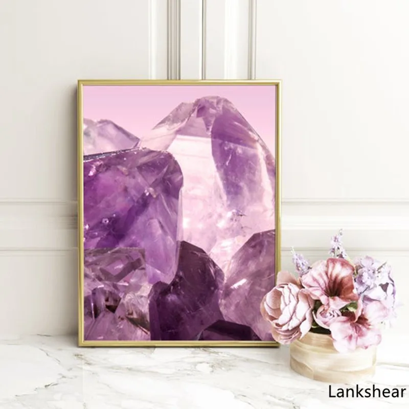 Настенные постеры Geode с рисунком агата минеральные фотографии на холсте голубым