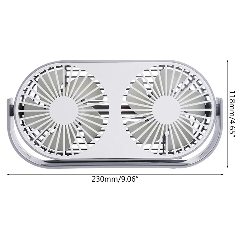 

Double Desk Fan Small Tabletop Fan Portable 3 Cooling Speed Adjustable Head 360 Degree Rotatable Personal Aromatherapy Fan for H