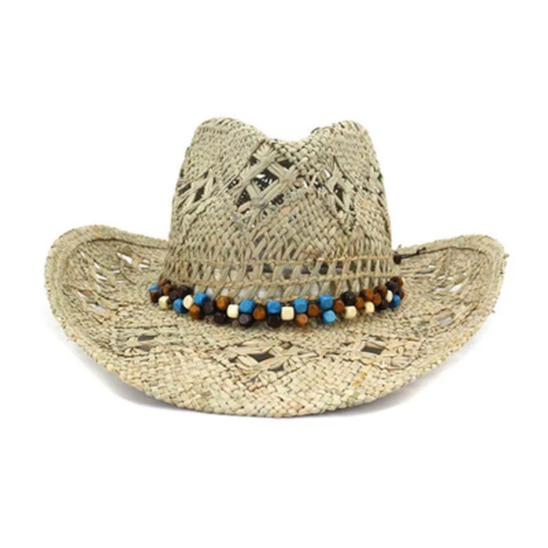 

Шляпа Мужская/женская Соломенная, Панама в Западном ковбойском стиле от солнца, с ремешком и натуральной рафией, роскошная уличная пляжная ...