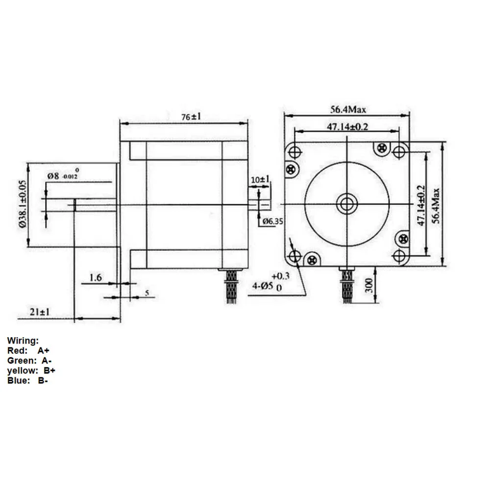 NEMA 23 шаговый ковшовый редуктор 3A 2.2N.m 270 oz-in двойной вал 57x76 мм Nema23 шаговый двигатель для ЧПУ 3D принтер