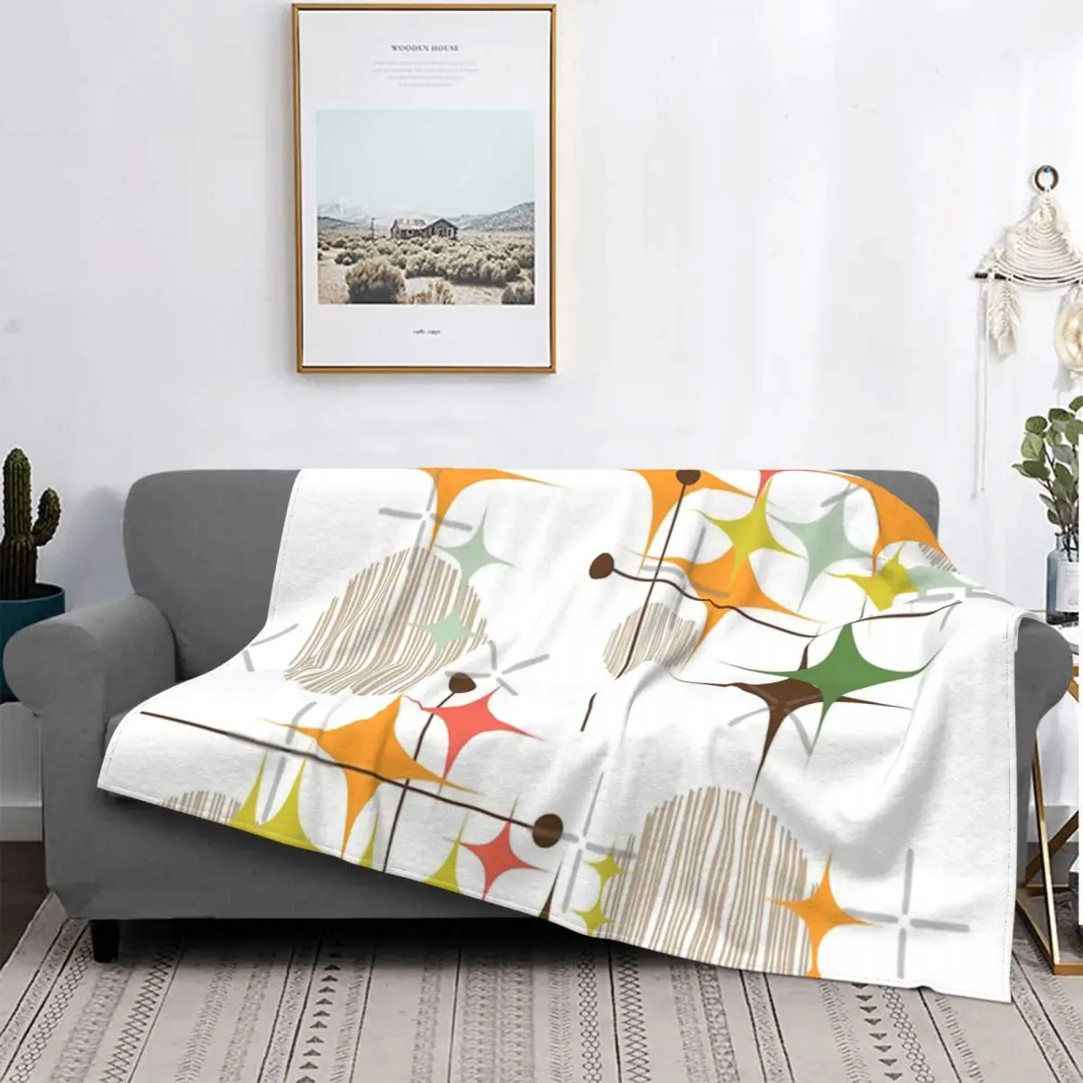 

Eames Era Starbursts And globos 3 manta colcha cama a cuadros sofá cama Colchas con capucha manta ropa de cama y fundas