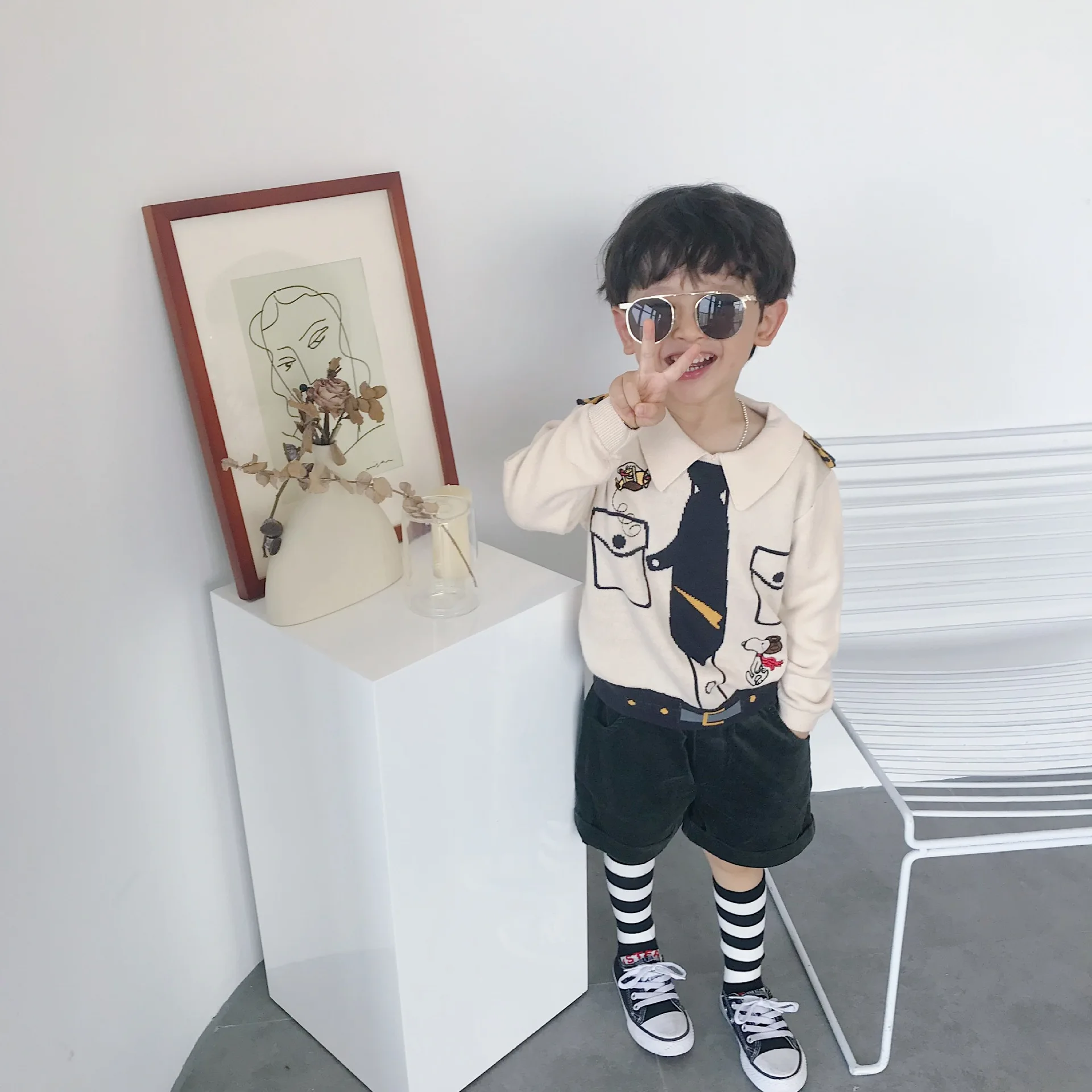 Tonytaobaby/осенне-зимняя одежда детская одежда хлопковый свитер-пилот свитера для мальчиков свитера для девочек