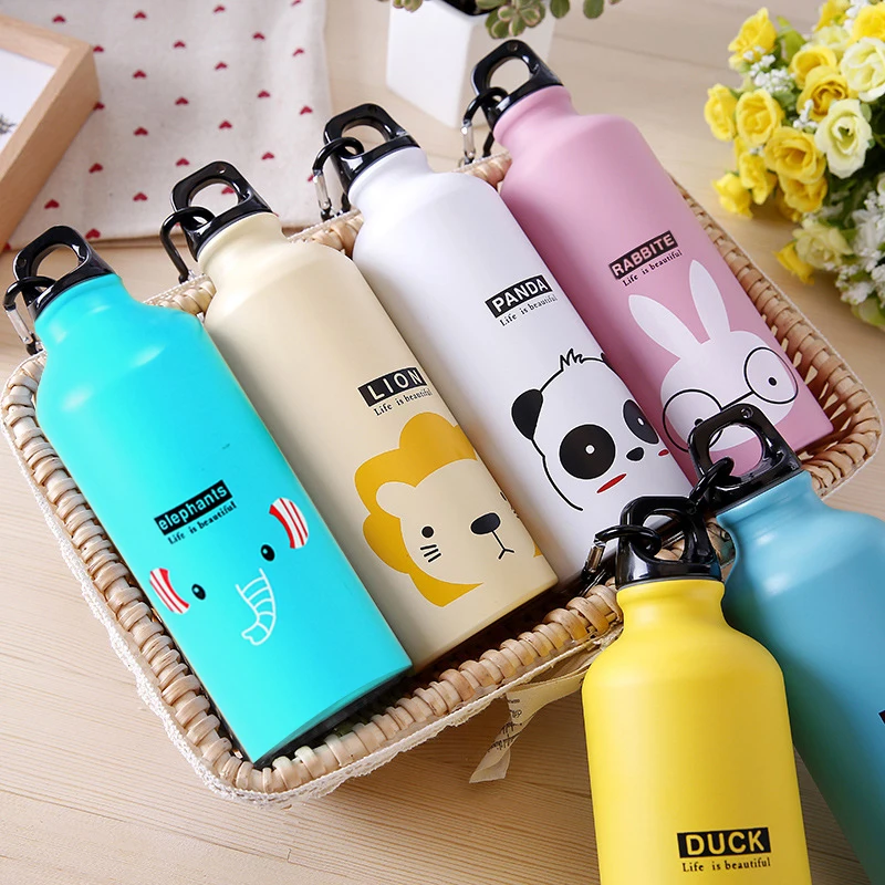 

500ml Cute Water Bolttle Lovely Animals Outdoor Portable Sports Camping Hiking Bicycle School Kids Water Bottle Creative Gift