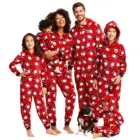 Рождественский пижамный комплект с капюшоном на молнии, Детский комбинезон с героями мультфильмов, семейные одинаковые наряды, Рождественская одежда для сна, комбинезон, 2021