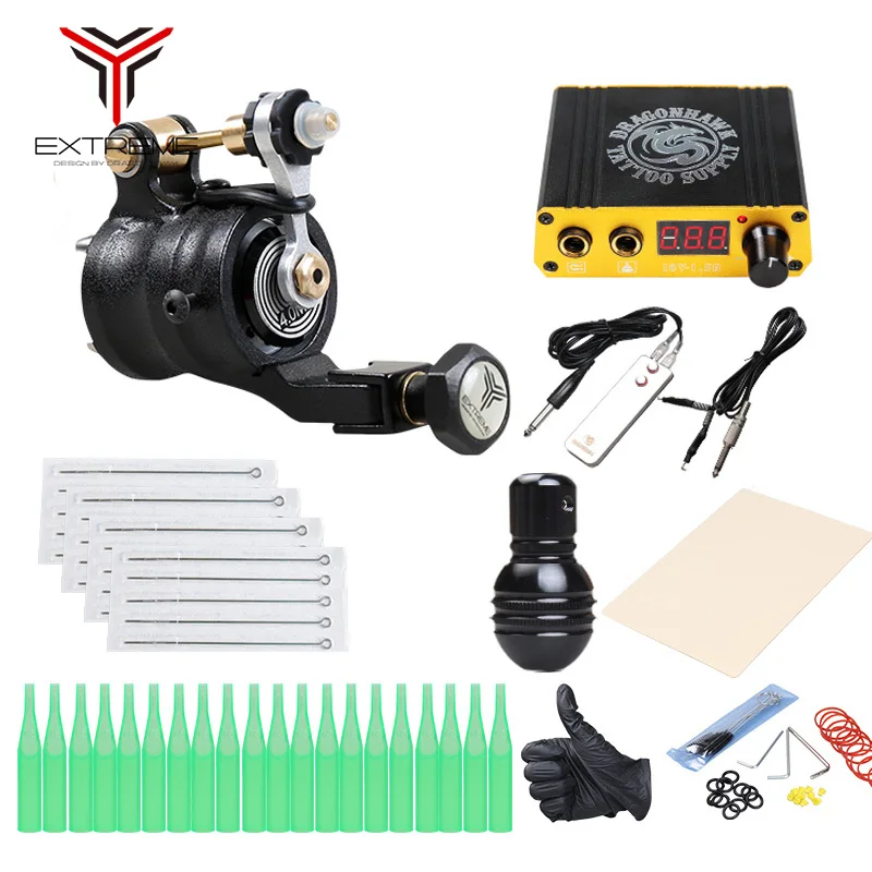 Полный набор для татуировок ротационная машинка черные алмазные наборы