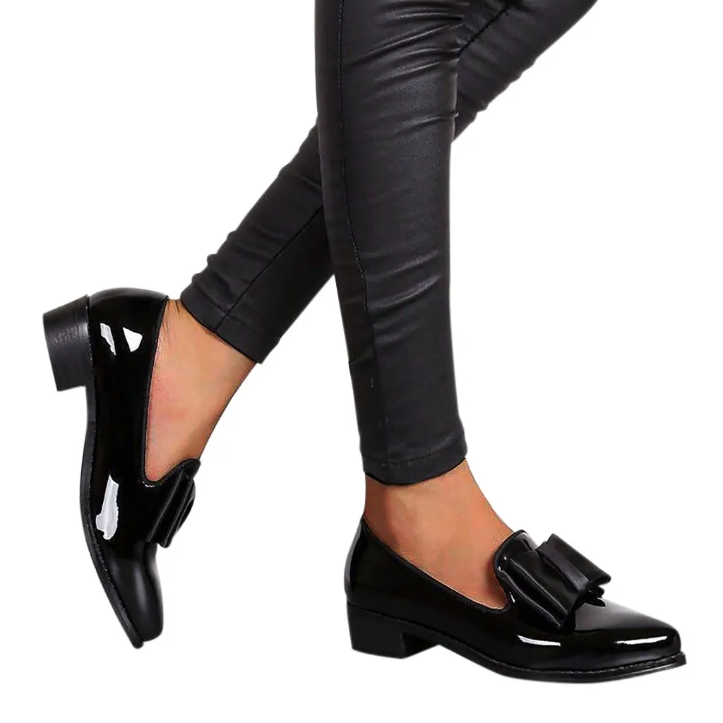 Осенние женские туфли SAGACE на плоской подошве лоферы с бантом женская обувь из