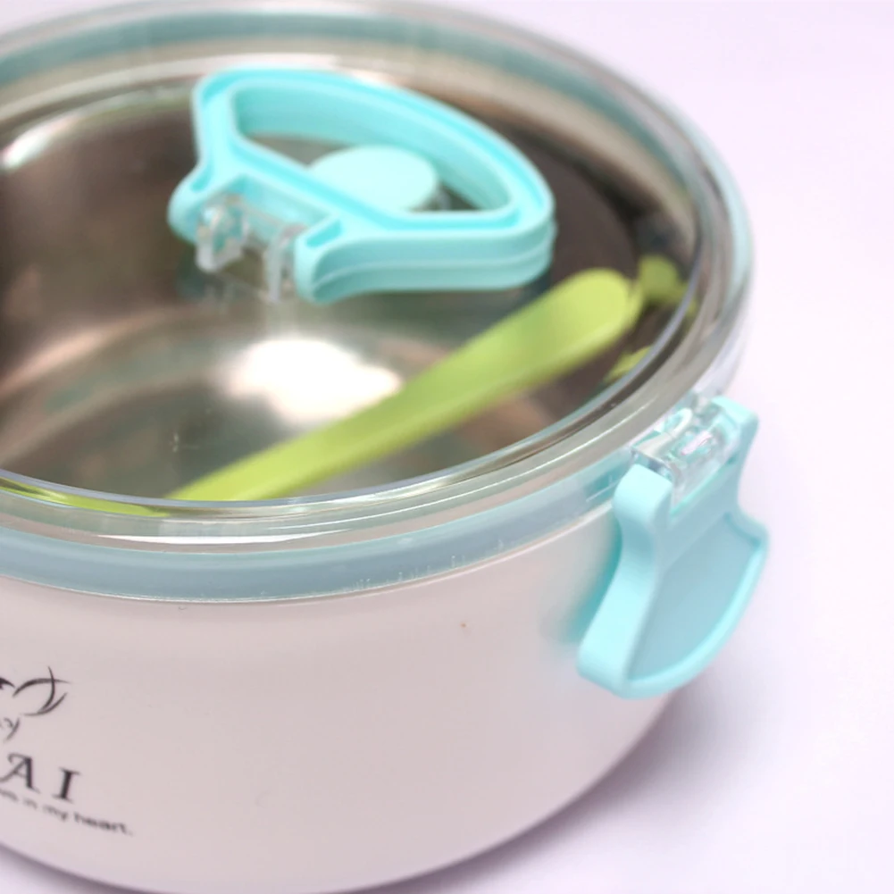 Круглый из нержавеющей стали Bento Ланч-бокс контейнер для хранения еды Дети Школа