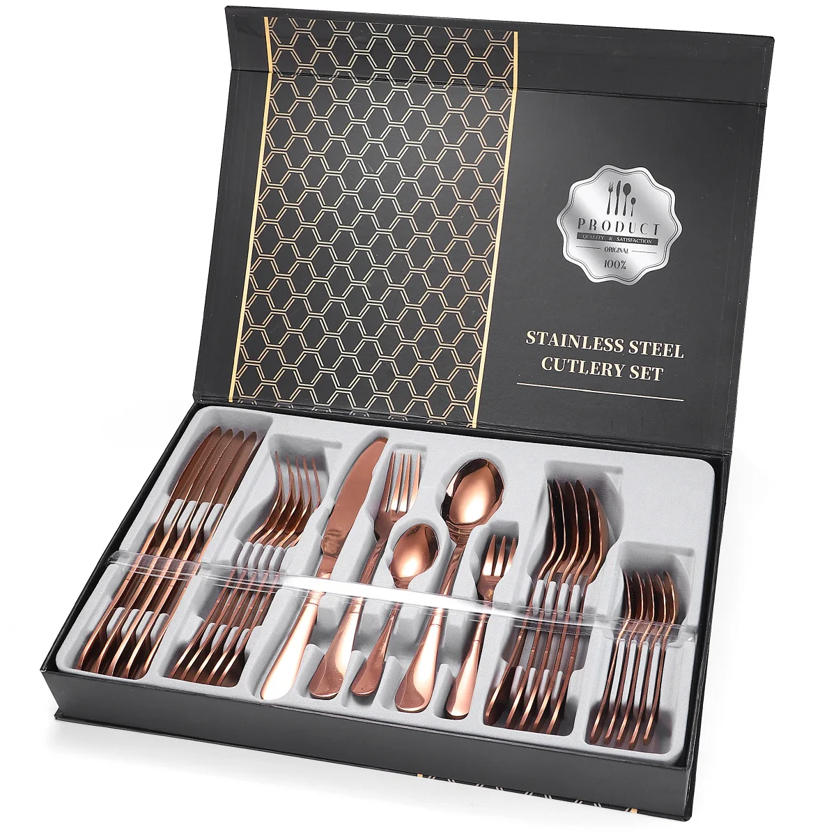 

30 Pieces KuBac Hommi Gold Plated Stainless Steel Dinnerware Set Knife Fork Set Cutlery Set Black Silverware Drop Shipping
