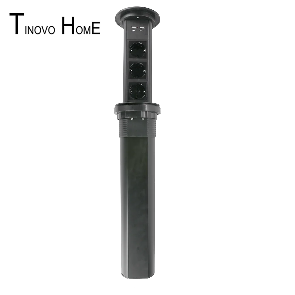 Матовый черный сенсорный выключатель электрическая настольная розетка с