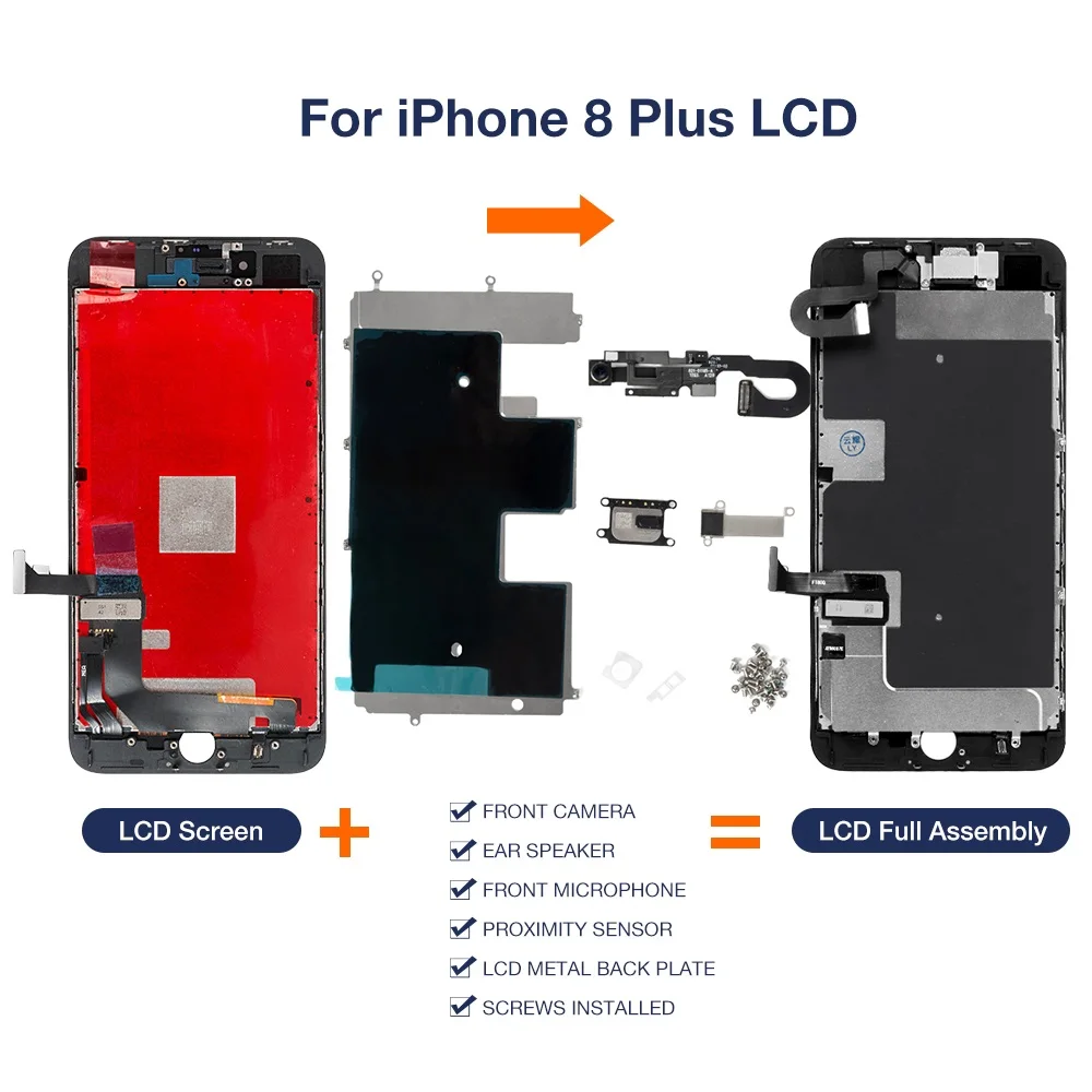 grade aaa full assembly lcd for iphone 8 8 plus display touch screen digitizer assembly complete set phone repair parts free global shipping
