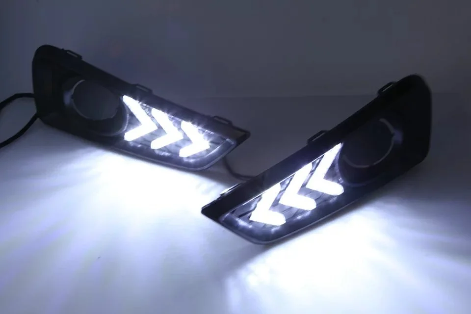 

Osmrk led drl daytime running light for honda city 2015-2016, with yellow moving turn step signal and wireless control