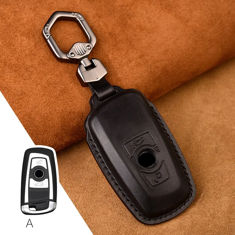 

1pcs Genuine Leather Car Remote Key Cover key Case For BMW 520 525 f30 f10 118i 320i 1 3 5 7Series X3 X4 M3 M4 M5 E34 E90 E60