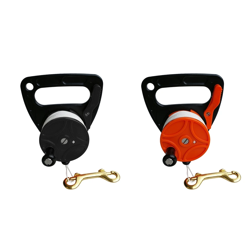 

Compact Scuba Diver Snorkeling SMB Wreck Dive Reel with Handle, Thumb Stopper, 150ft Line, Brass Dual End Bolt Snap - 2 Colors