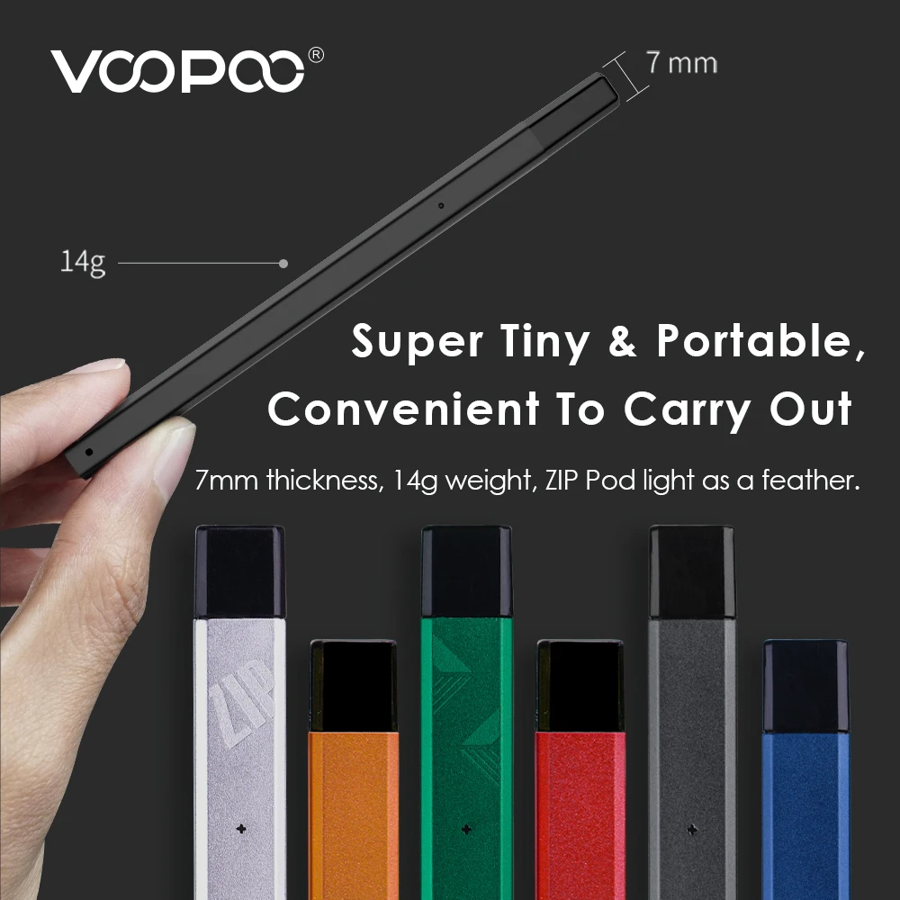 VOOPOO Alpha Zip Pod System 1.8ohm Starter Kit 12 Вт Vape 250 мАч аккумулятор 1 мл картриджи электронная