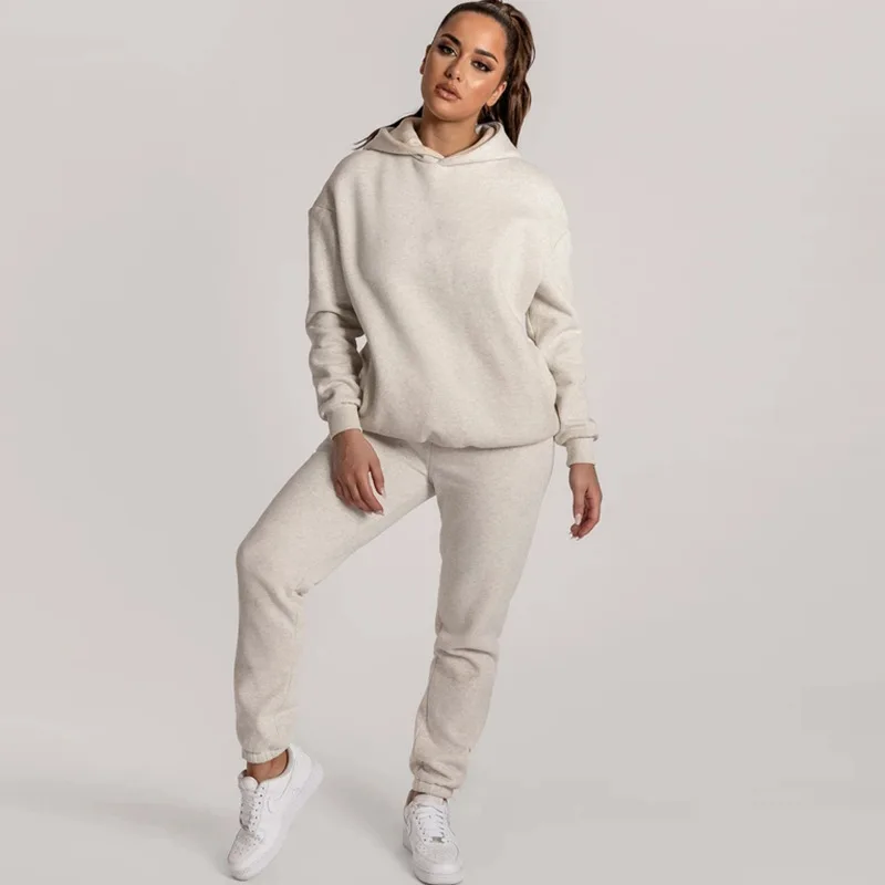 

Autumn Winter Women Sets Fleece Suit 2 Pieces Sets Hoodies Sweatshirt and Pants Suits Tracksuits Jogger Pants Casual Outfits