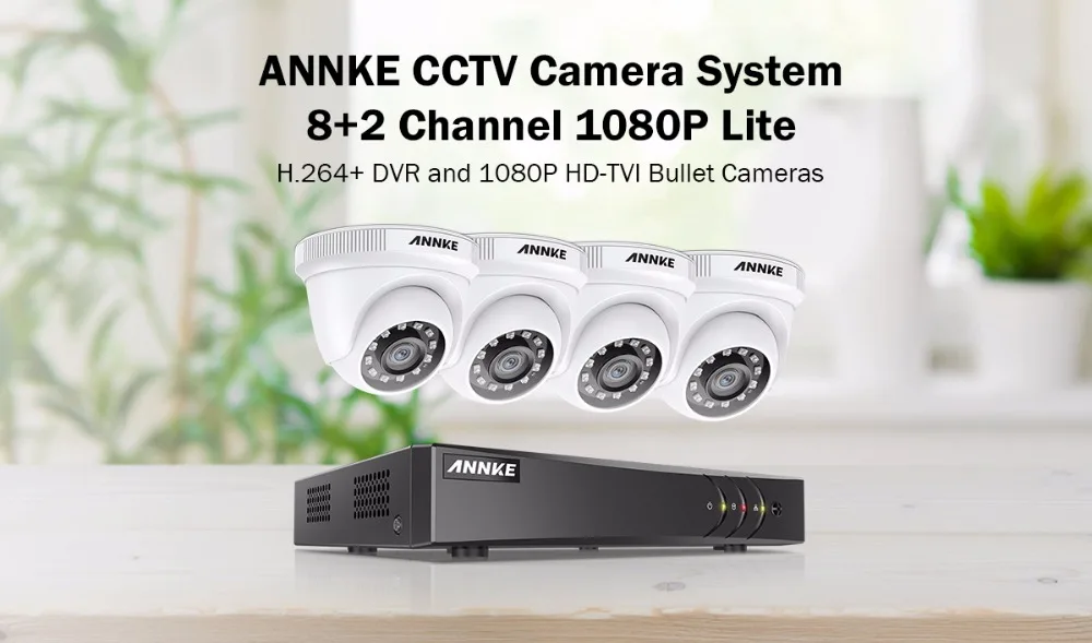 ANNKE 1080P 8CH CCTV камера DVR система 4 шт. IP66 Водонепроницаемая МП белая купольная камера s домашний комплект видеонаблюдения