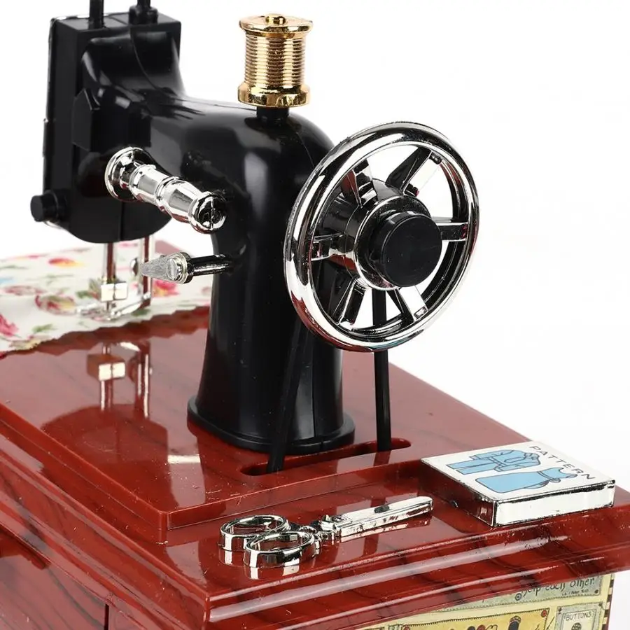Винтажная мини швейная машина форма музыкальная шкатулка для хранения ювелирных