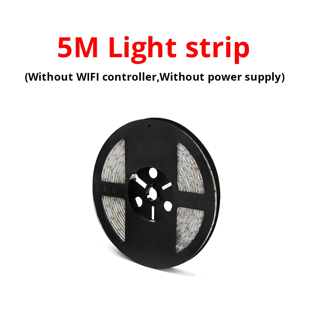 5M LED Strip 12 В RGB RGBW rgbww Wifi Светодиодная лента 5050 60 Светодиодный s/M Гибкая лампа лента с адаптером 12 В Комплект для домашнего освещения - Испускаемый цвет: 5M LED Strip