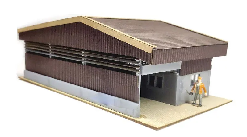 Сборная модель поезда небольшая фабрика 1/87 год картонный стол для сборки |