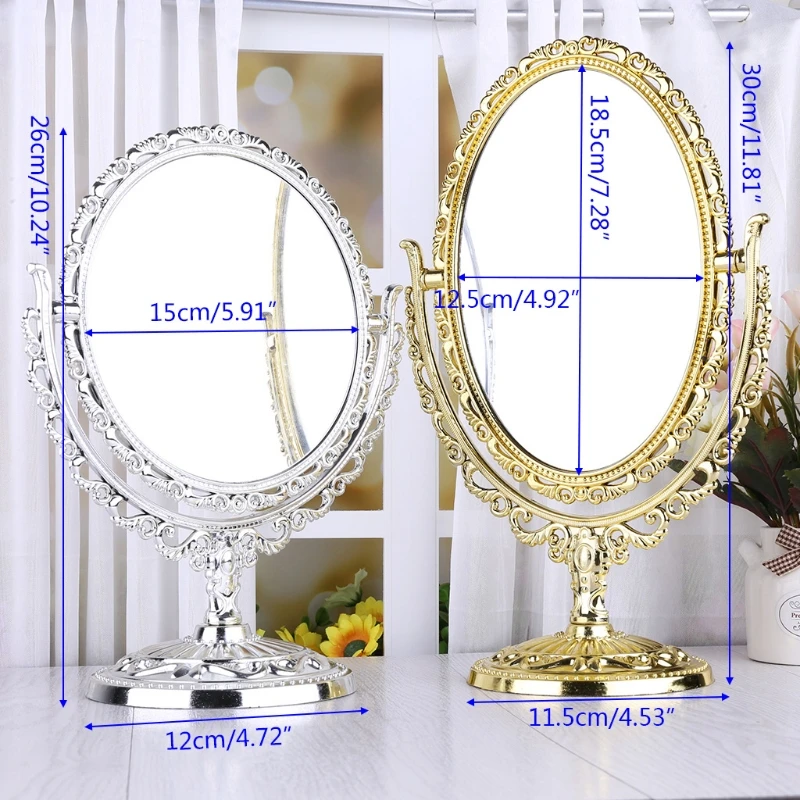 Зеркало для макияжа с 2 Сторонами настольное косметическое зеркало пластиковые