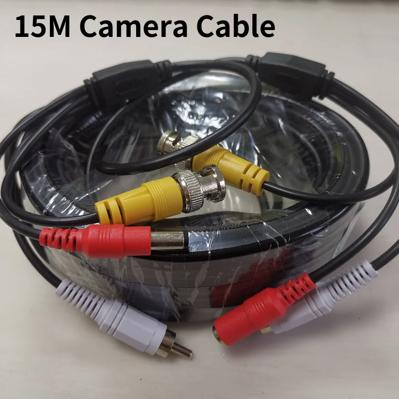 15M Audio Video Power Camera Cable 15m 12V DC BNC RCA CCTV Cable 1pcs free shipping CCTV DC Power Extension Cable Cord 15 Meter