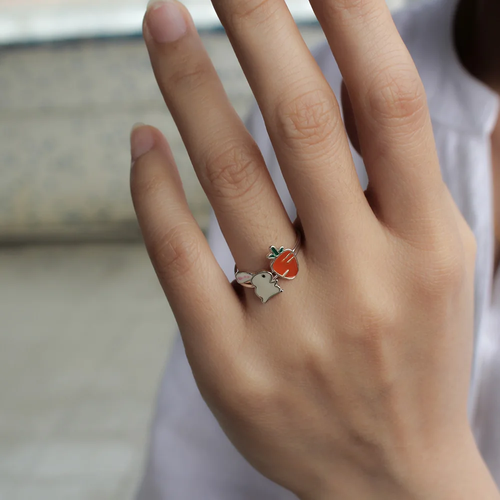 Женское кольцо с морковью Trustdavis серебряное из 100% серебра 925 пробы свадебное
