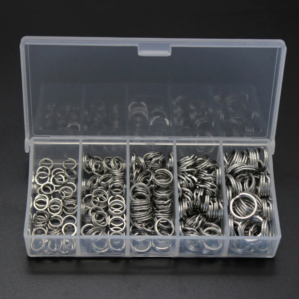 

200Pcs Two Loops Practical Offshore Angling Connect Ring Adapter Ring Connectors Fishing Tackle Set