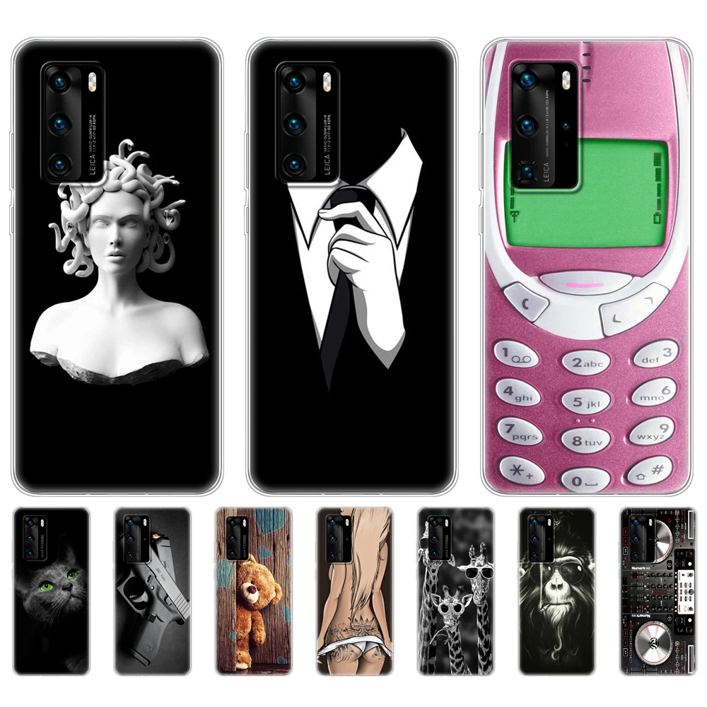 case For Huawei P40 Case Soft Silicon TPU Phone Back cover for Huawei P40 Pro P40Pro P 40 Bumper Fundas Skin shockproof black