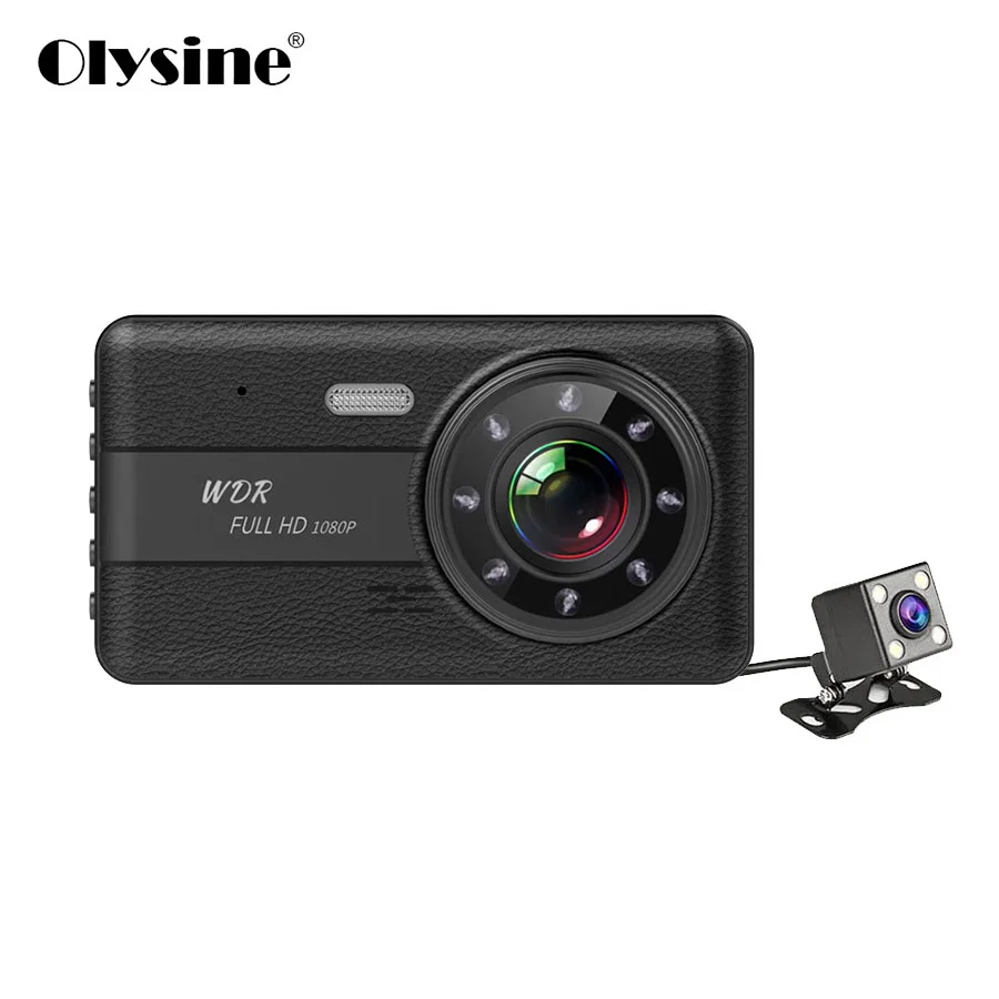 Olysine новейший 4 дюймовый Dashcam Full HD 1080P Автомобильный видеорегистратор с двумя
