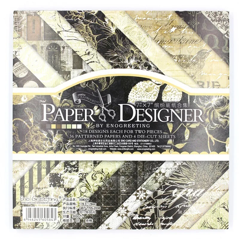 36 листов/партия черно золотистые бумажные обои для творчества|Крафт-бумага| |