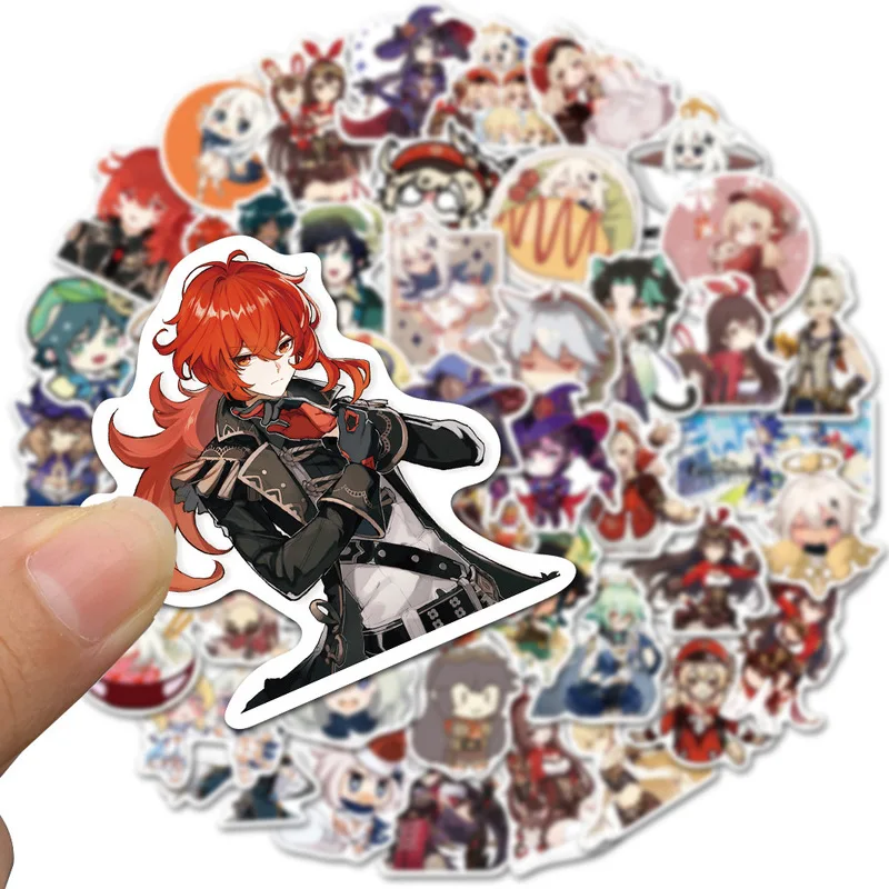 

Genshin Impact Cosplay Stickers Halloween Anime Lovely Waterproof Computer Trunk Stickers