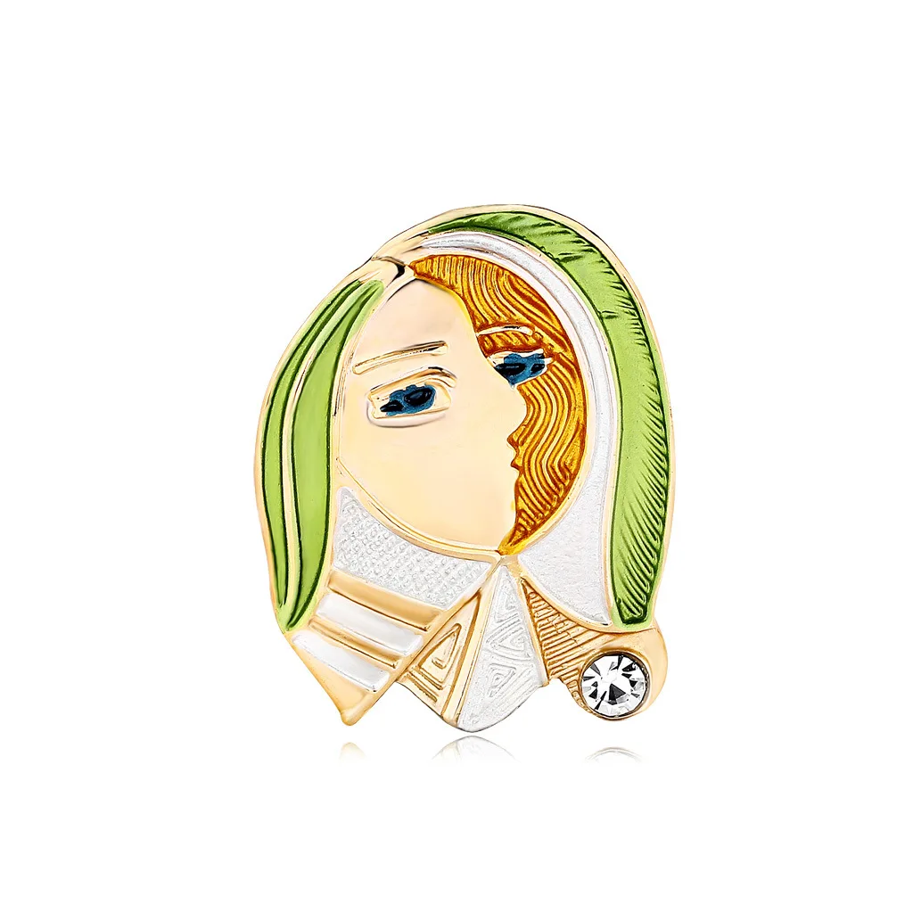 

HOSENG Abstract Art Portrait Cartoon Brooch Alloy Enamel Woman Man Collar Christmas Birthday Gift Jewelry Accessories Pin HS_411