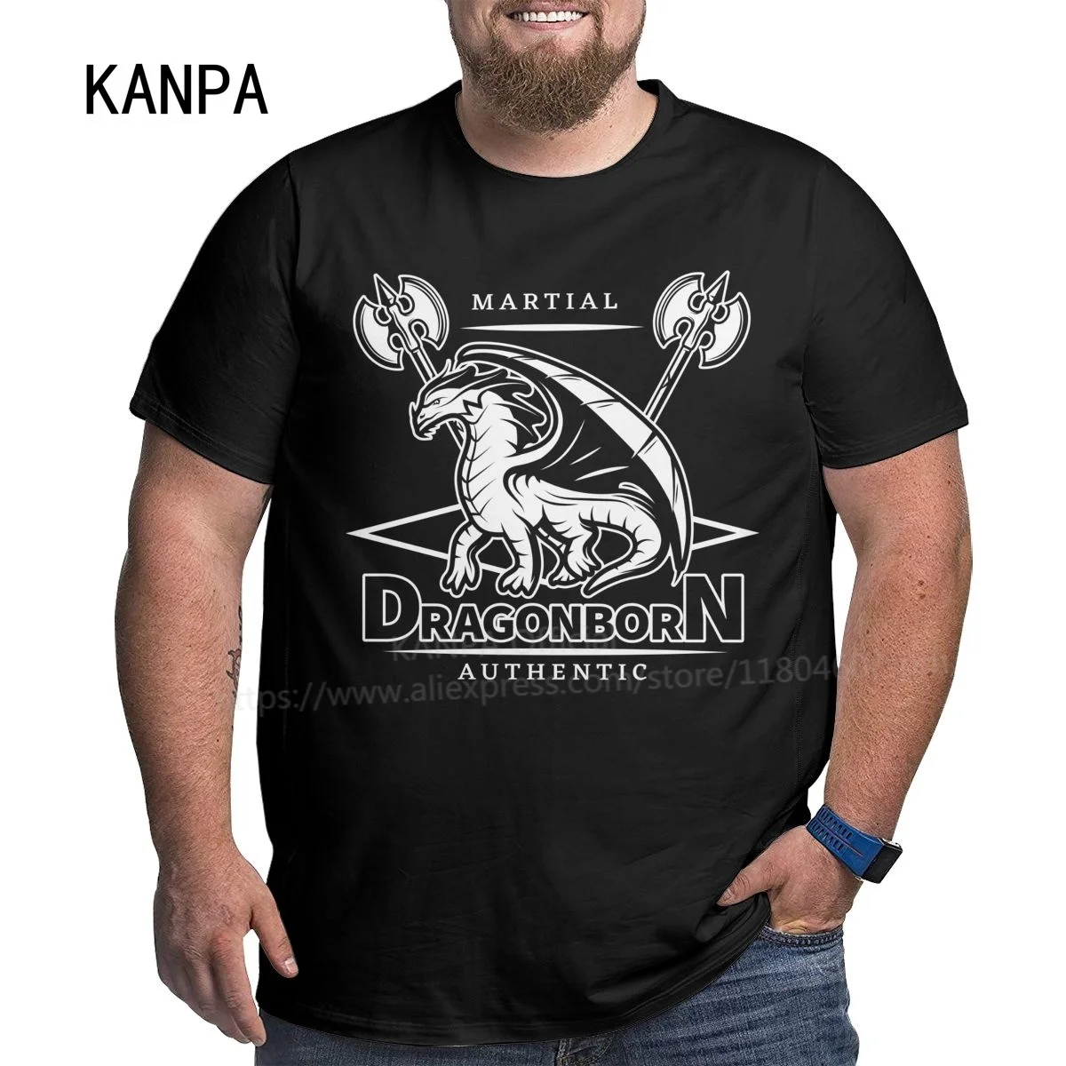 

Kanpa Viking Cotton T Shirts for Big Men Pattern Men Clothing Workout Tops Oversized T-shirt Plus Size Black 6XL