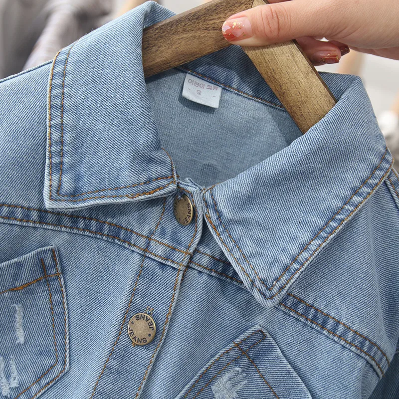 Джинсовая куртка для мальчиков и девочек с мультяшными собаками модная уличная