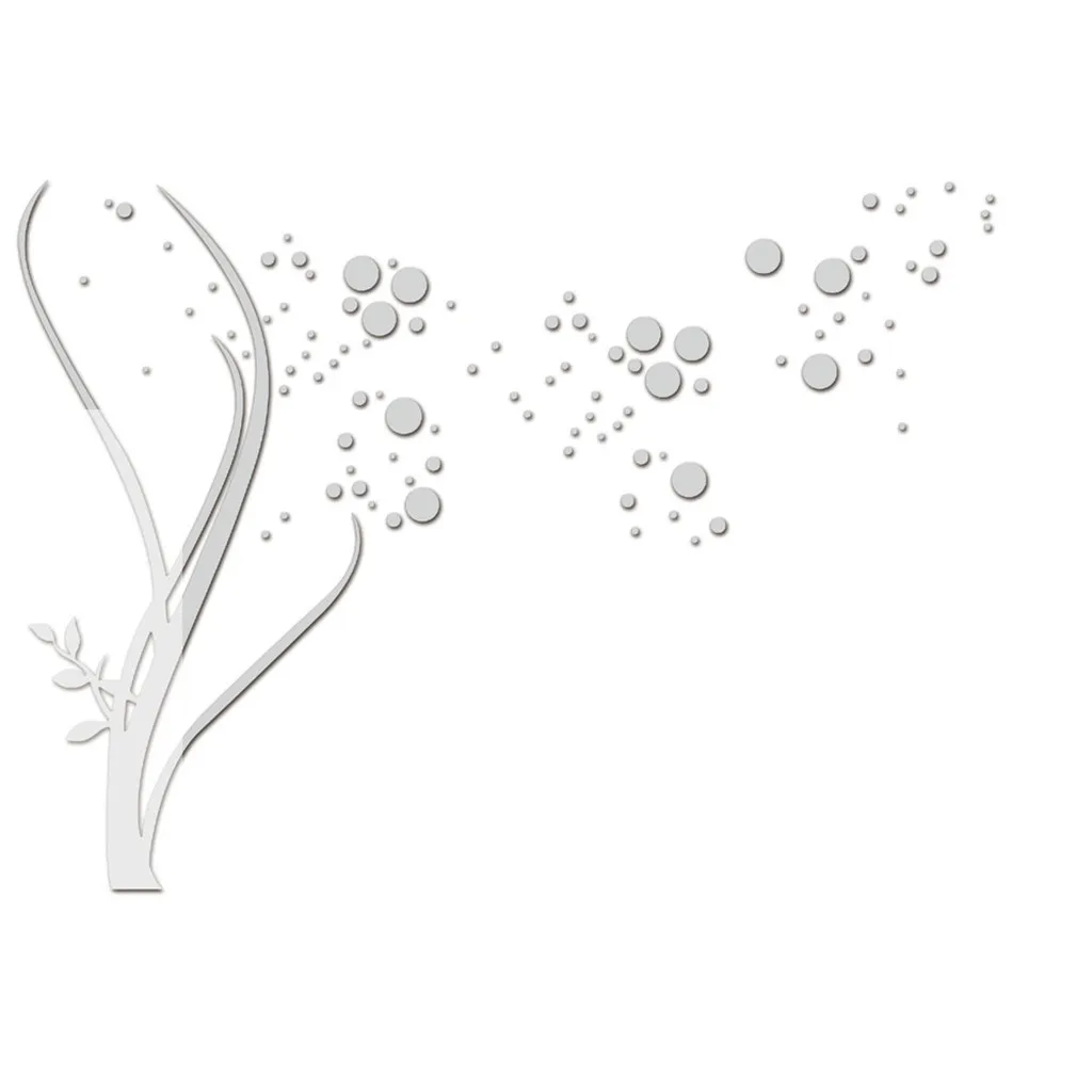 Акриловые зеркальные наклейки с большим деревом Комбинированные Украшения для