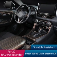 qhcp gear shift box panel gear head sticker armrest storage box covers trim interior accessoires for toyota rav4 wildlander 2020