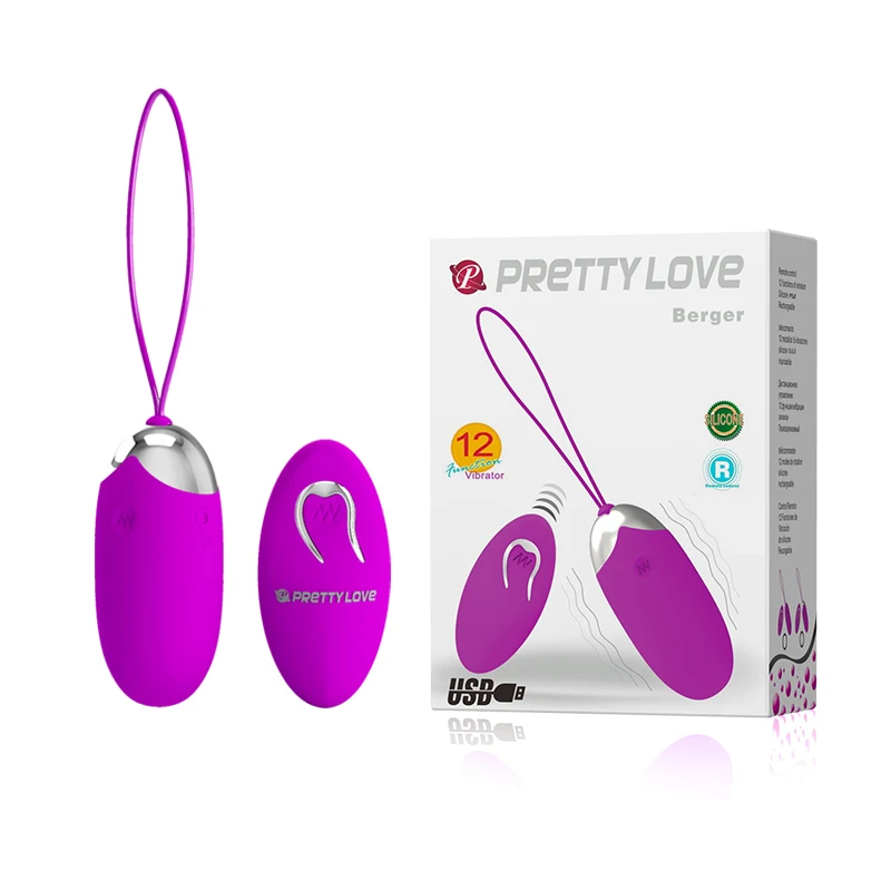 Pretty Love USB перезаряжаемая 12 режимов Вибрация яйца Беспроводная Вибрирующая пуля