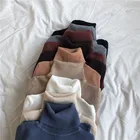 Женские свитера FAKUNTN, Осень-зима 2021, топы, корейский тонкий женский пуловер, вязаный свитер, джемпер, мягкий теплый женский пуловер
