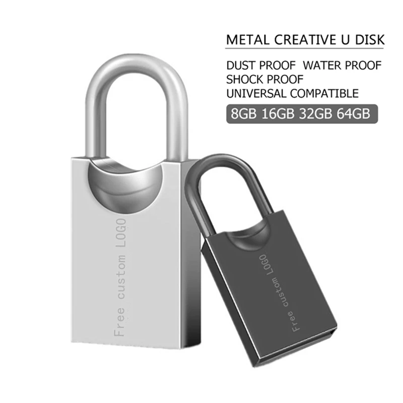 Usb флешка металлическая Серебристая Usb флеш-накопитель 128 Гб 64 ГБ флеш-карта памяти 32 Гб Флешка 4 Гб высокоскоростная Флешка 8 Гб бесплатный логотип на заказ