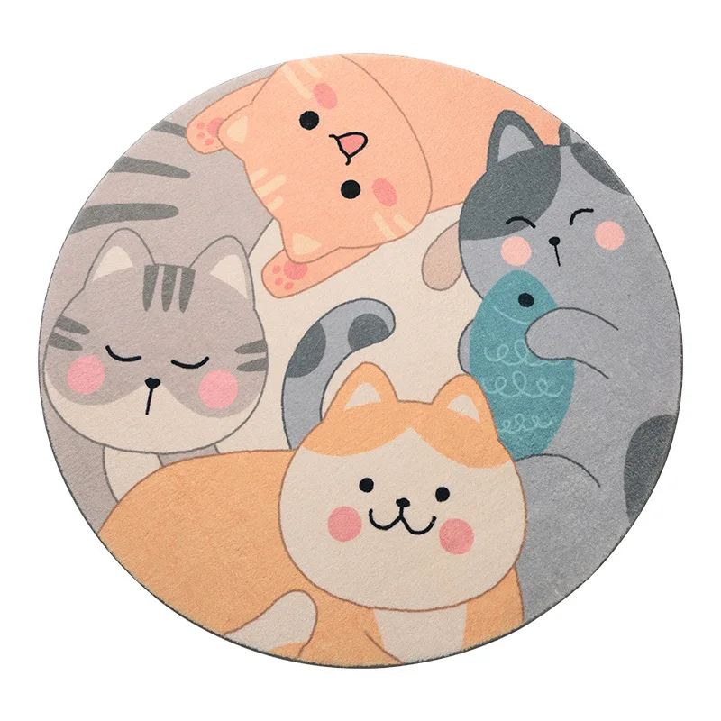 Круглый кашемировый ковер из ягненка для гостиной мультяшный детский коврик