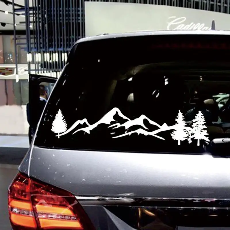Car Styling Sticker SUV RV Camper Offroad White Tree Mountain Forest Decal Fine Appearance Good Looking Compact Durable | Автомобили и