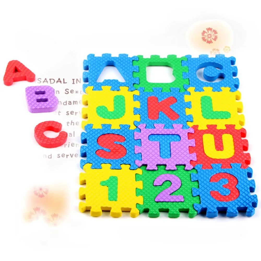 

36PCS Number Alphabet Mat Puzzle Floor Mat Carpet Bedroom Mat Educational Toys EVA Pad
