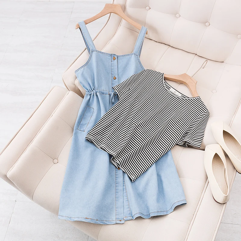 Лето 2019 большой размер женская тонкая полосатая футболка с надписью Fat Sister +