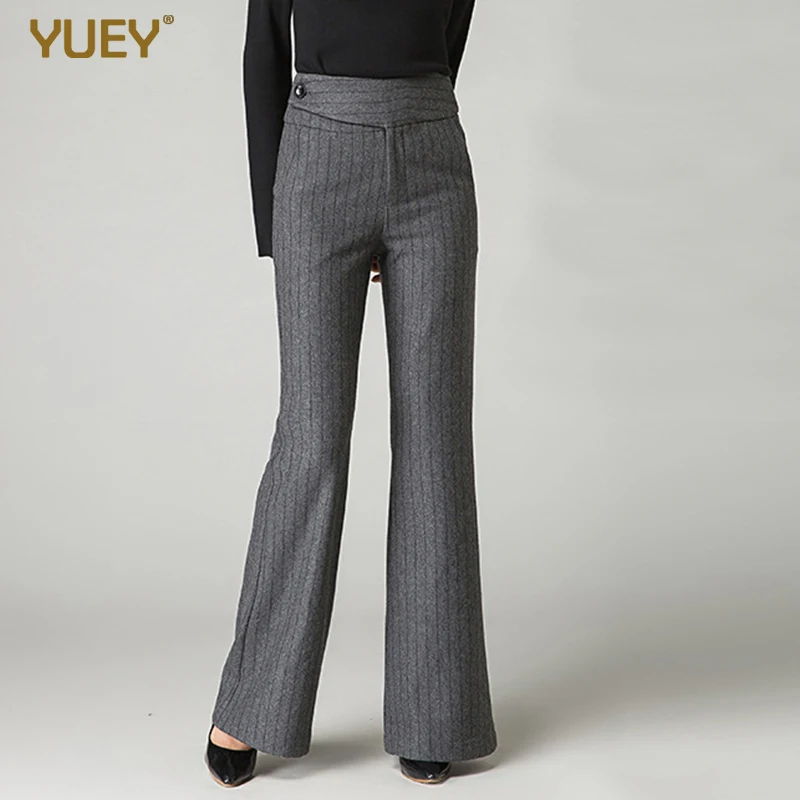 Брюки шаровары женские шерстяные с широкими штанинами модные теплые брюки в