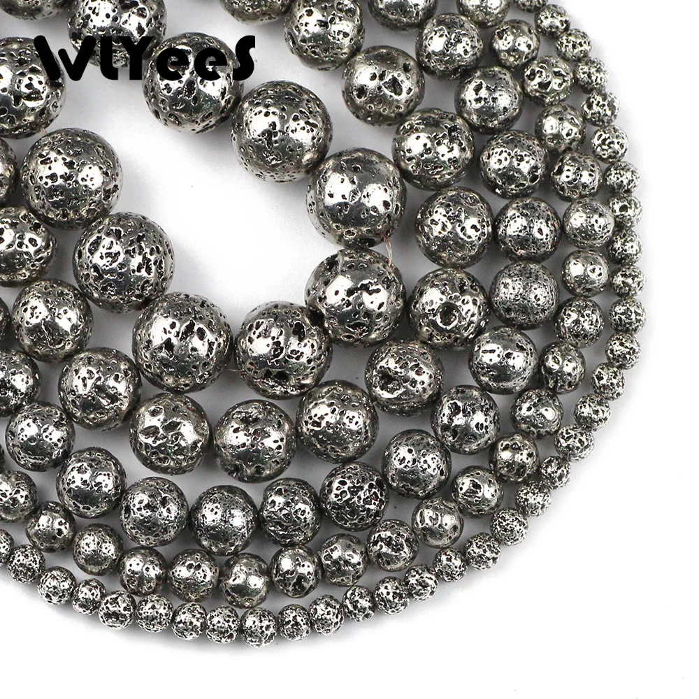 WLYeeS бусины с натуральным камнем покрытые старинным серебром круглые россыпью 4 6 8